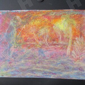 'Sailor's Delight', Oil Pastel Painting on Paper, Impressionist, 9"x 12"